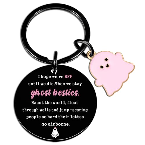 igvean Bestie Gifts for Women Funny Ghost Keychain Best Friend Birthday Gifts for Women Valentine's Day Christmas Gift for Best Friends Bestie Sister Bff Cute Halloween Basket Stuffers Friendship Gift - Image 1