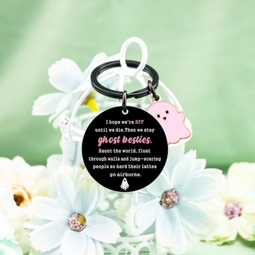 igvean Bestie Gifts for Women Funny Ghost Keychain Best Friend Birthday Gifts for Women Valentine's Day Christmas Gift for Best Friends Bestie Sister Bff Cute Halloween Basket Stuffers Friendship Gift - Image 5