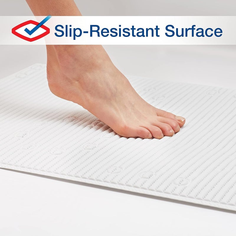 Clorox Duck Brand Clorox Cushioned Shower Mat, Non Slip Bathtub Mat with Suction Cups, 17 Inches x 36 Inches, White, 2 Pack - Image 2