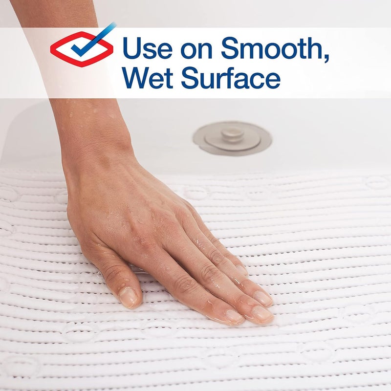 Clorox Duck Brand Clorox Cushioned Shower Mat, Non Slip Bathtub Mat with Suction Cups, 17 Inches x 36 Inches, White, 2 Pack - Image 3