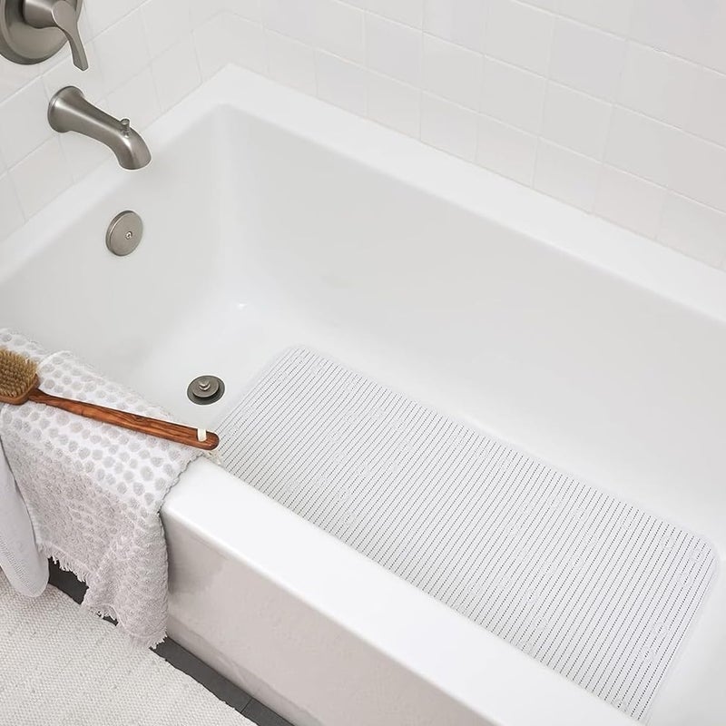Clorox Duck Brand Clorox Cushioned Shower Mat, Non Slip Bathtub Mat with Suction Cups, 17 Inches x 36 Inches, White, 2 Pack - Image 4