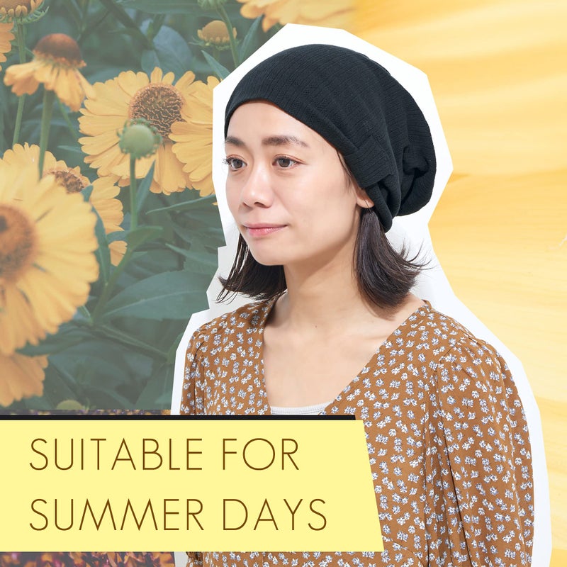 CHARM Womens Slouchy Summer Beanie - Mens Cotton Slouch Hat Chemo Cap Beige - Image 3