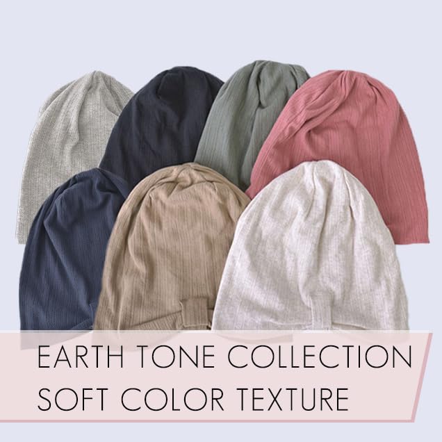 CHARM Womens Slouchy Summer Beanie - Mens Cotton Slouch Hat Chemo Cap Beige - Image 5