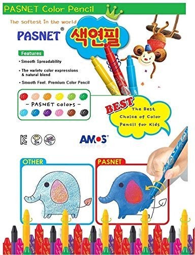 AMOS The Softest in The World Pasnet Premium Color Pencil (12 Colors) - Image 2