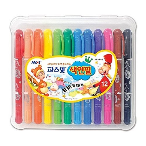 AMOS The Softest in The World Pasnet Premium Color Pencil (12 Colors) - Image 1