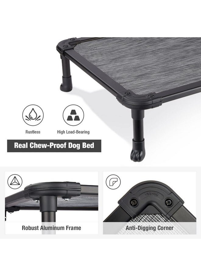 Veehoo Chew Proof Elevated Dog Bed - Cooling Raised Pet Cot - Rustless Aluminum Frame and Durable Textilene Mesh, Unique Designed No-Slip Feet for Indoor or Outdoor Use, Black Silver, X Large - pzsku/ZB2FD33C6B3C645BC7F57Z/45/_/1737031951/0fe14428-a116-4bb7-ad5c-ac0f3593fc39