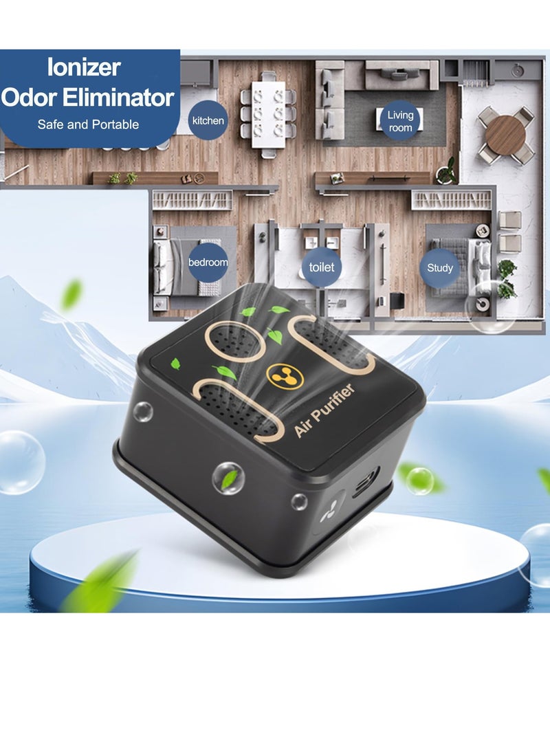 إكسفور جهاز إزالة الروائح الكريهة المؤين، جهاز تنقية الهواء المؤين الهادئ المحمول للمنزل وغرفة النوم والمرحاض والمطبخ والحيوانات الأليفة والدخان والسيارة (قطعة واحدة) - Image 2