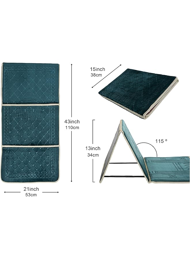 إيروريكس سجادة صلاة مع دعم للظهر وكرسي أرضي قابل للطي للتأمل وجيب للحمل - Image 2