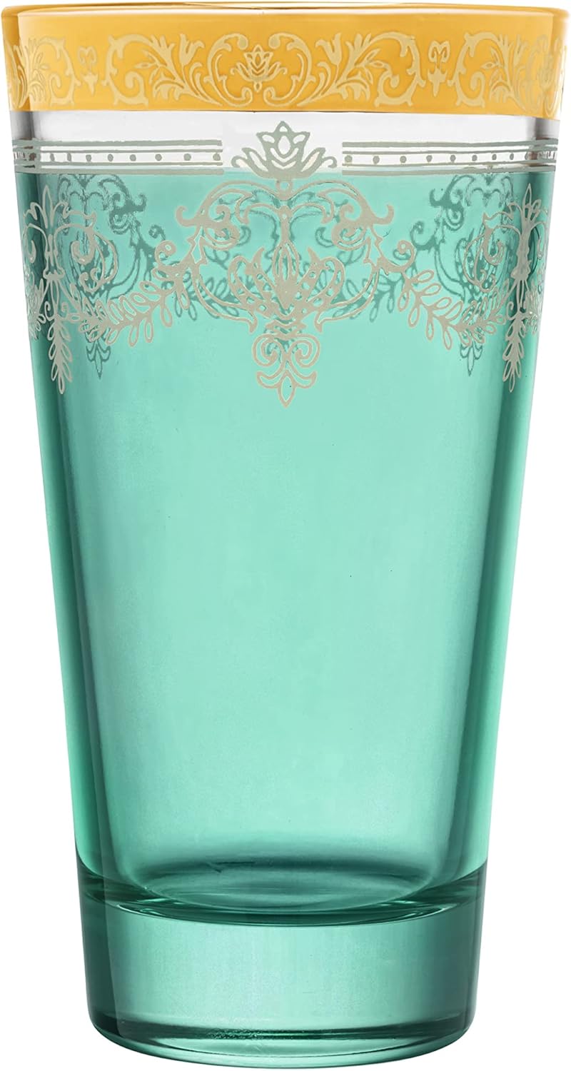 Lorren Home Trends Lorren Home Trends Highball Set of 6 Multicolor with Gold Band  - Image 3