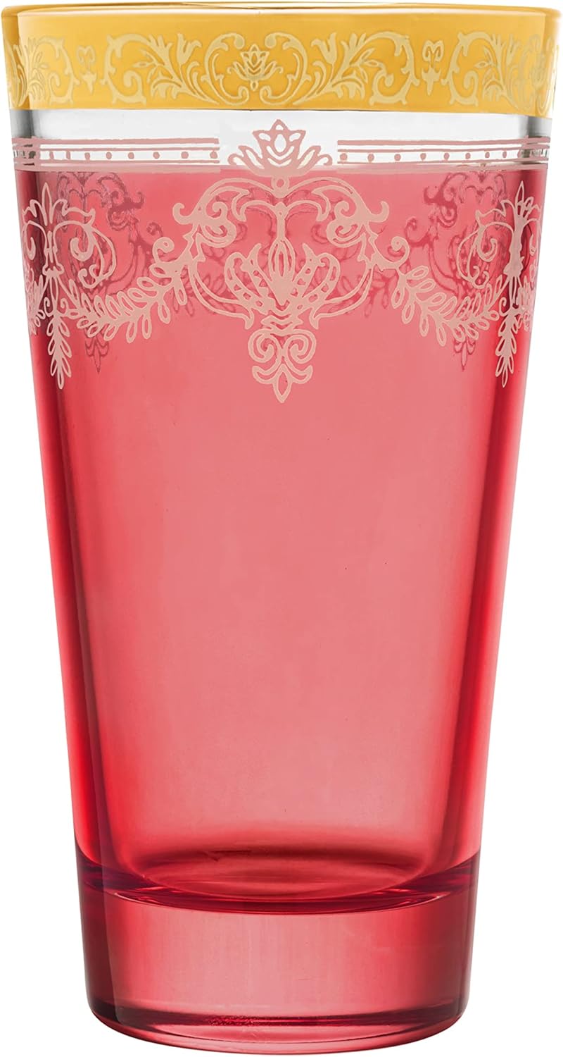 Lorren Home Trends Lorren Home Trends Highball Set of 6 Multicolor with Gold Band  - Image 5