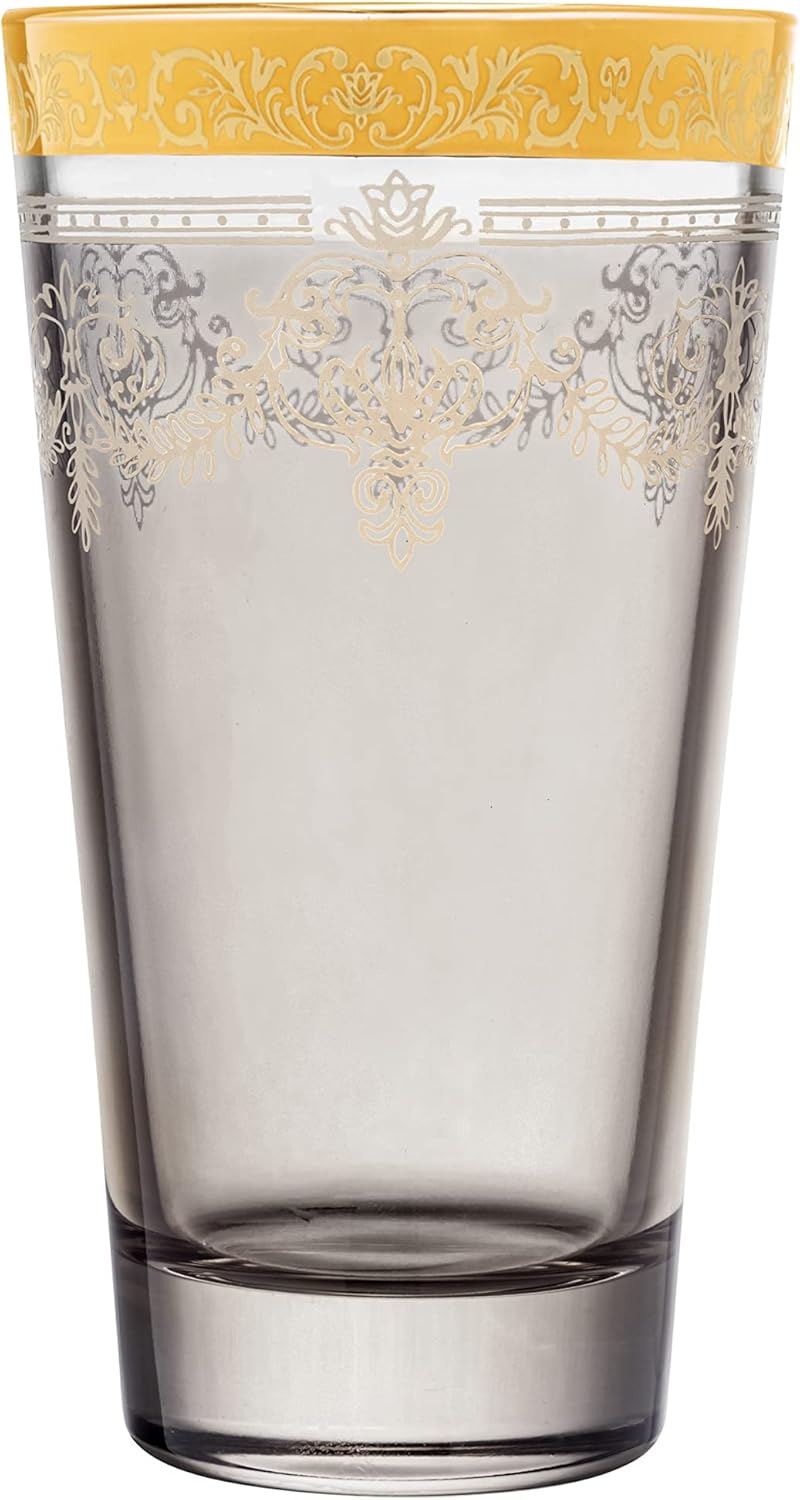 Lorren Home Trends Lorren Home Trends Highball Set of 6 Multicolor with Gold Band  - Image 4