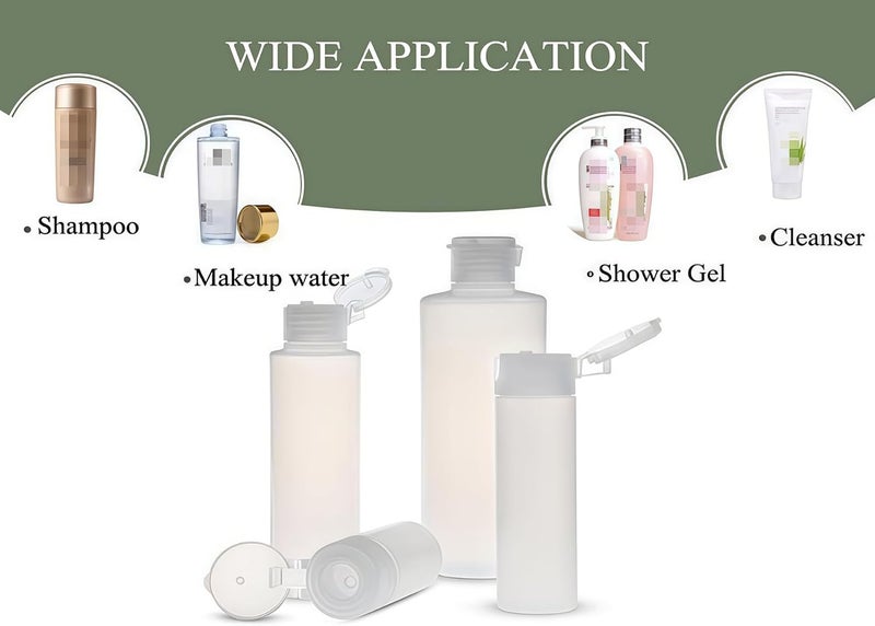 UPSTORE 2PCS Empty Refillable Plastic Clear Soft Tube Squeeze Bottle Jars With Flip Cover Cosmetic Makeup Packing Storage Holder Containers for Toner Lotion Shower Gel Cleaser Shampoo (200ml/6.8oz), 200ml/6.8 - Image 3