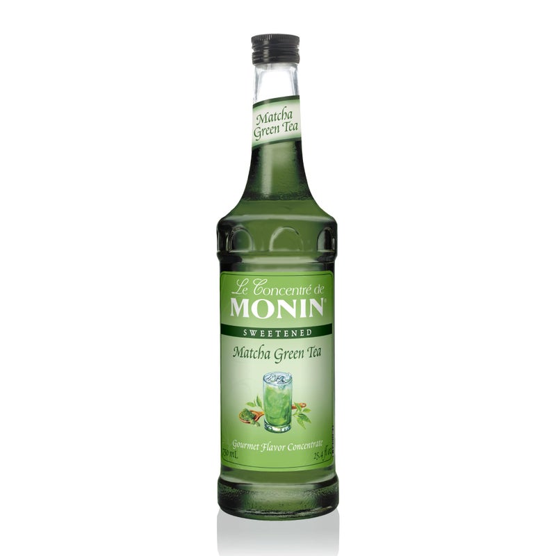 Monin موني - مركز شاي ماتشا الأخضر، ماتشا يابانية عضوية، 40 ملغ كافيين، رائع للاتيه، الليمونادة والحلويات، غير معدلة وراثيًا، خالية من الغلوتين (زجاج، 750 مل) - Image 1