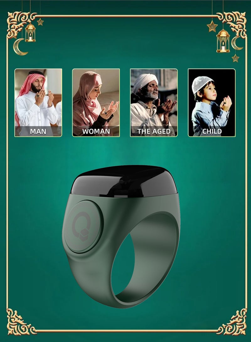 ULHYC 20mm Zikr Ring Smart Ring with Vibration Reminder Tasbih Counter and Bluetooth Connection for Exclusive IQIBLA App and 5 Daily Prayer Reminders - Image 1