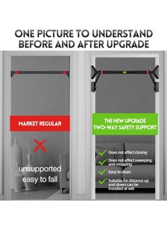 ABJ Pull Up Bar For Doorway Chin Up Bar Door Frame No Screw Upper Body Workout Bar With Locking Portable Adjustable Width Gym System Trainer Wall Mounted Door Exercise Equipment For Home Fitness  - Image 4