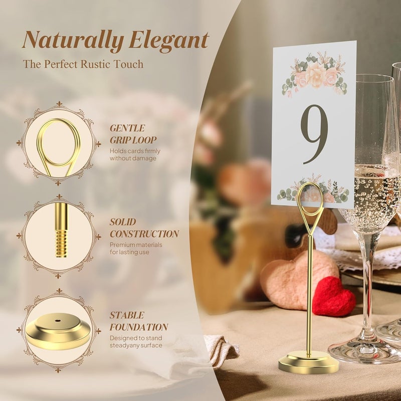 Radezon 12 Pcs 6inch Premium Table Number Holders, Place Card Holders, Sturdy Table Card Holders for Weddings, Birthday Party - Image 3