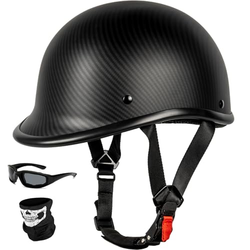 Yesmotor Vintage Motorcycle Half Helmet Lightweight Low Profile OpenFace HalfFace Helmet DOT Approved - Image 1