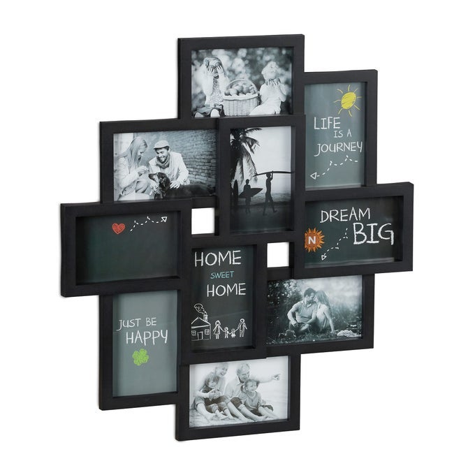 COLLAGE MULTI PICTURE FRAME FOR 10 PHOTOS FOR PICTURES 9 X 13 CMVERTICAL HORIZONTAL FORMAT H X W 55 X 50 CM BLACK
