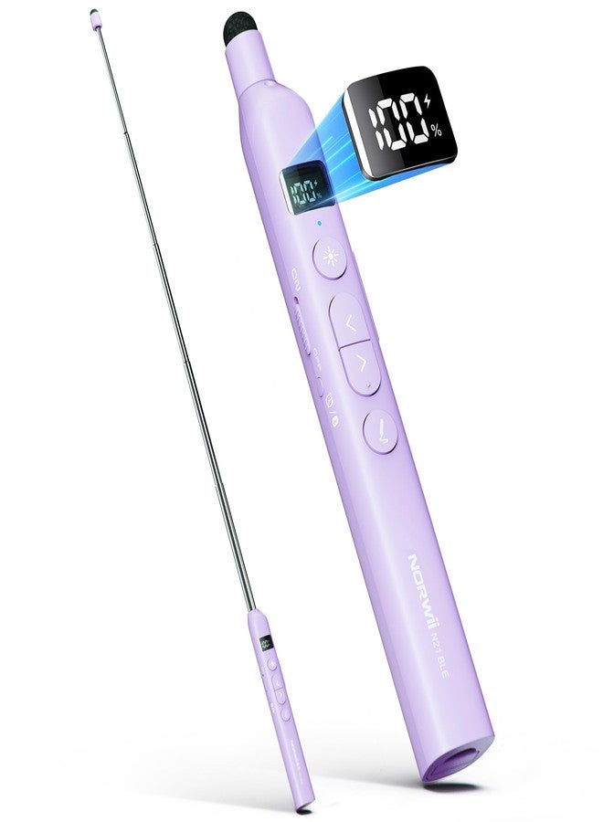 Norwii N21 Bluetooth Presentation Clicker with Telescopic Teaching Pointer, Presentation Remote with Retractable Stick for PowerPiont, Wireless Presenter, Slide Advancer - Pink - Image 1