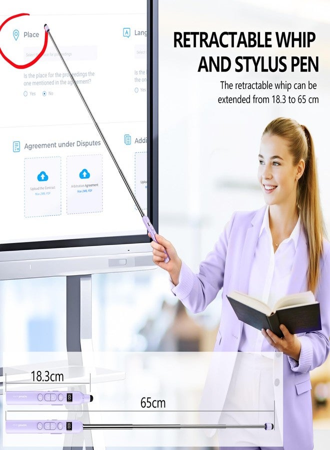 Norwii N21 Bluetooth Presentation Clicker with Telescopic Teaching Pointer, Presentation Remote with Retractable Stick for PowerPiont, Wireless Presenter, Slide Advancer - Pink - Image 5