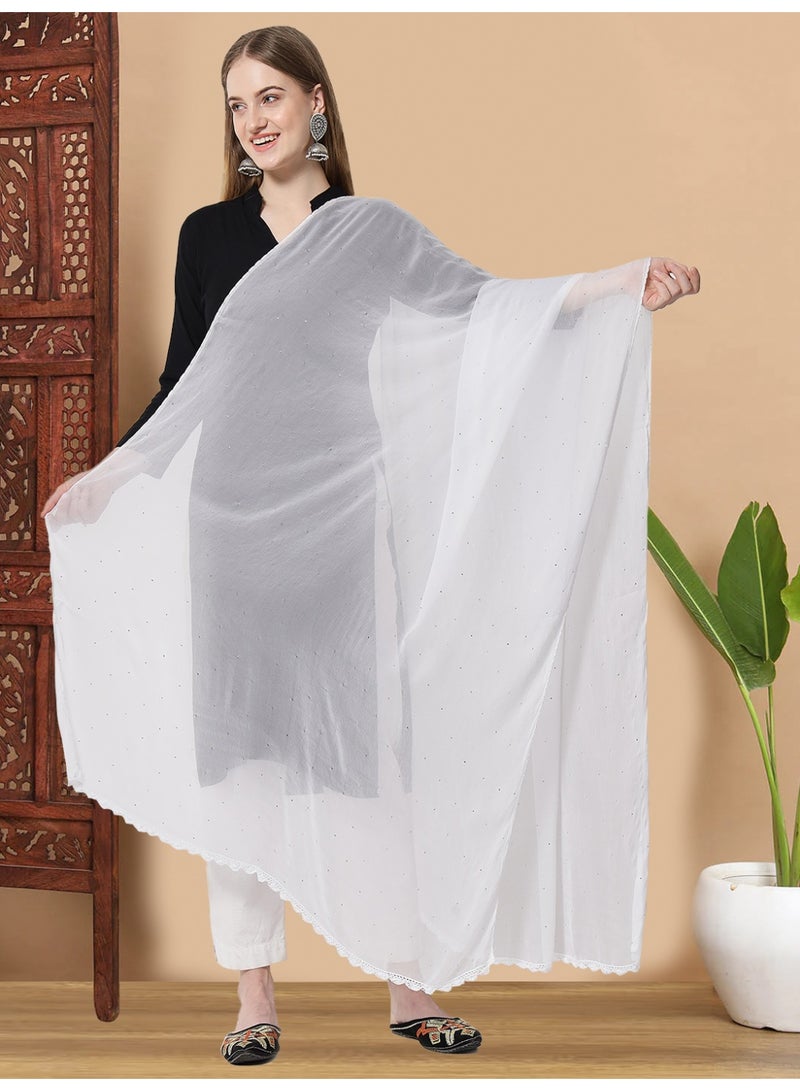 Alaya Women Chiffon Dupatta With Mukaish Work-AL3575 - Image 5