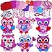 Winlyn 24 Sets Valentines Day Craft Kits Heart Crafts DIY Owl Ornaments Decorations Art Sets Foam Owl Heart Stickers for Kids Party Classroom Activities Gift Exchange - Image 2