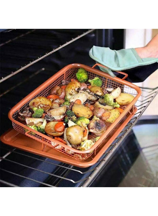Roasting Tray with 2 in 1 Inner Strainer - Large rectangular design for smart food preparation and fat drainage T - Image 3