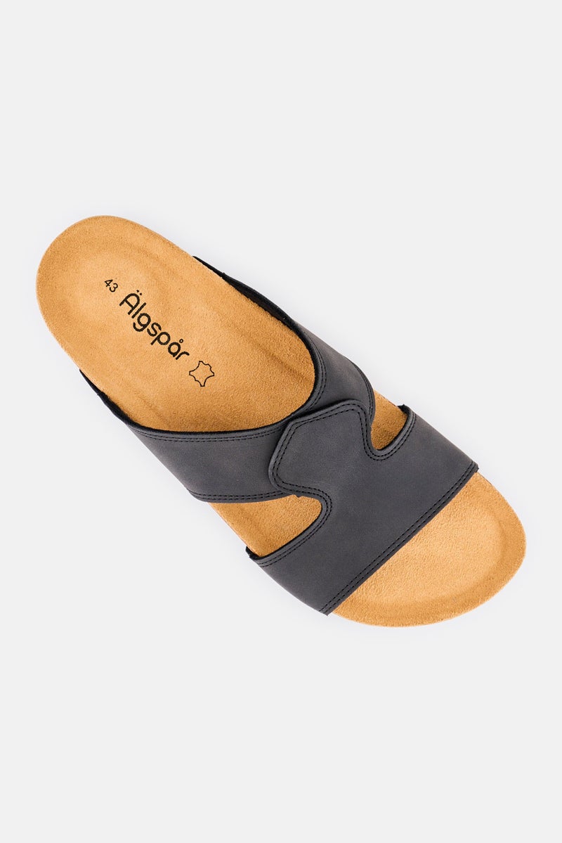 Algspar Men Slip On Cork Sandals, Black - Image 4