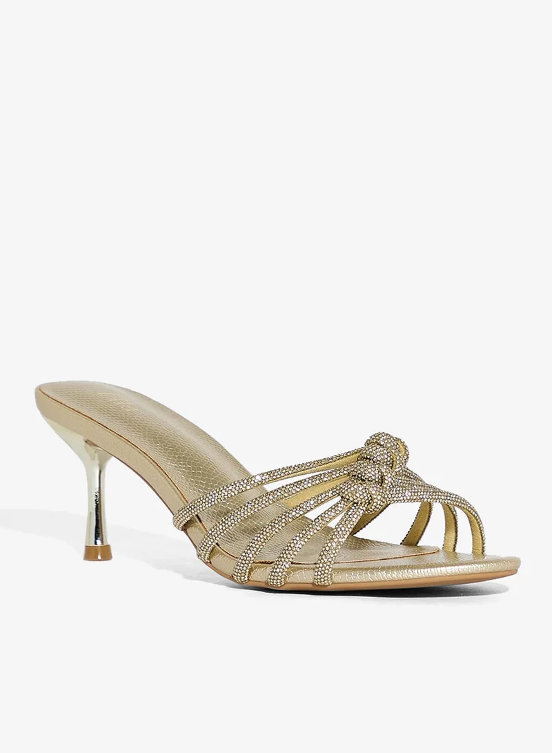 Ella Limited Edition Knot Diamante Mule Heel Sandal