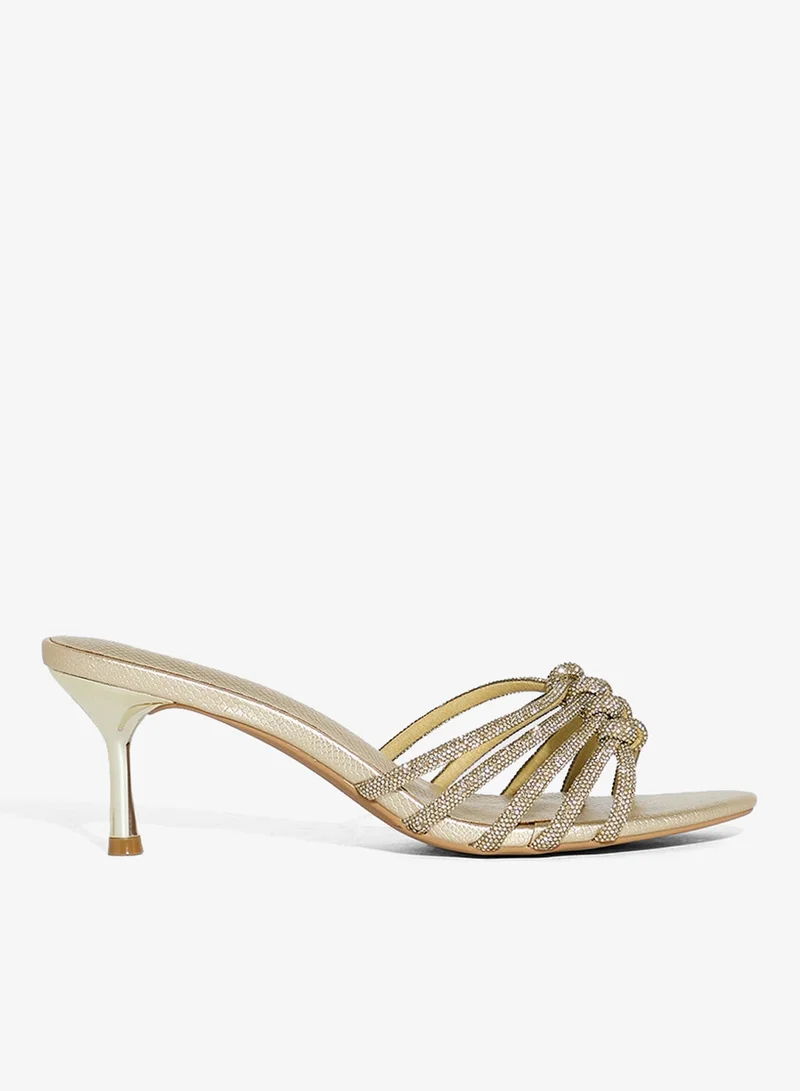 Ella Limited Edition Knot Diamante Mule Heel Sandal