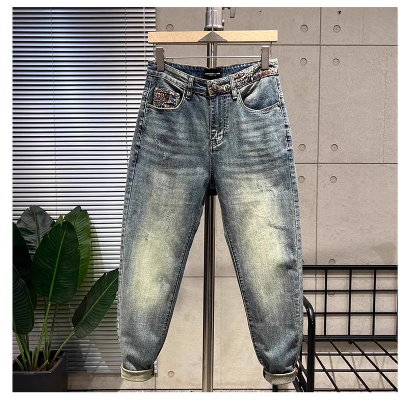Unisex Classic Denim Jeans Loose Fit Daily Outdoor Wear - Image 1