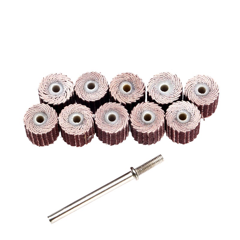 Dophee 10Pcs 240 Grit Flap Sanding Wheel Head Grinding Disc & 3mm Arbor for Rotary Tool, 10mm/0.39" - Image 2