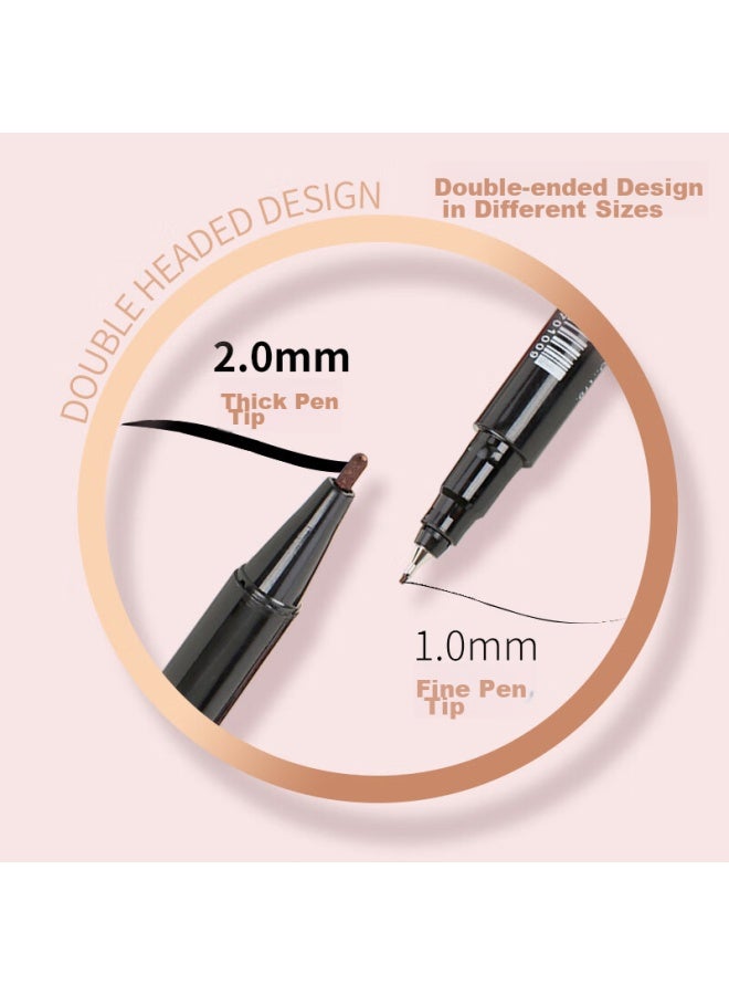 GENVANA Jinwanian Black Dual-tip Marker Pen Tongle, Study Highlighting Pen, Children's Art Drawing Outlining Pen, Student 10-pack G-902 - Image 2