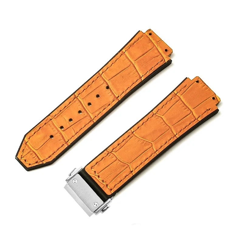 Bluejw Genuine Leather Watch Band Replacement for HB Big-bang Series, Crazy Horse Cowhide Strap 19mm x 26mm - Image 1