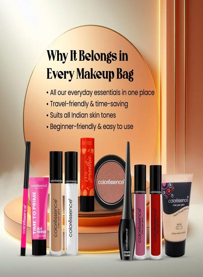 Coloressence مجموعة مستحضرات التجميل الأساسية من كولوريسنس مع 10 منتجات متميزة | مقاومة للماء ومضادة للتلطخ | مجموعة مكياج متعددة الاستخدامات كاملة - Image 3