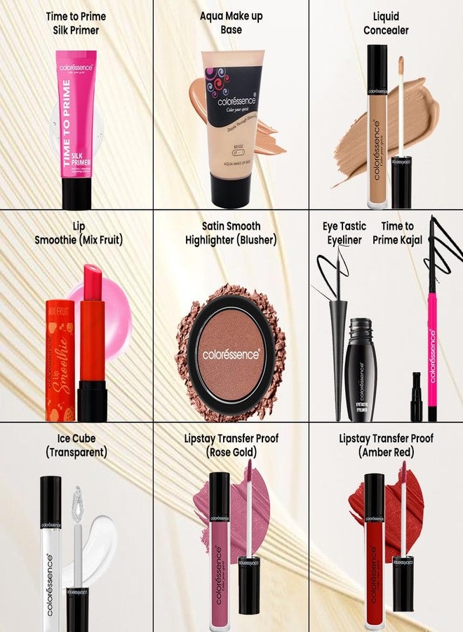 Coloressence مجموعة مستحضرات التجميل الأساسية من كولوريسنس مع 10 منتجات متميزة | مقاومة للماء ومضادة للتلطخ | مجموعة مكياج متعددة الاستخدامات كاملة - Image 2