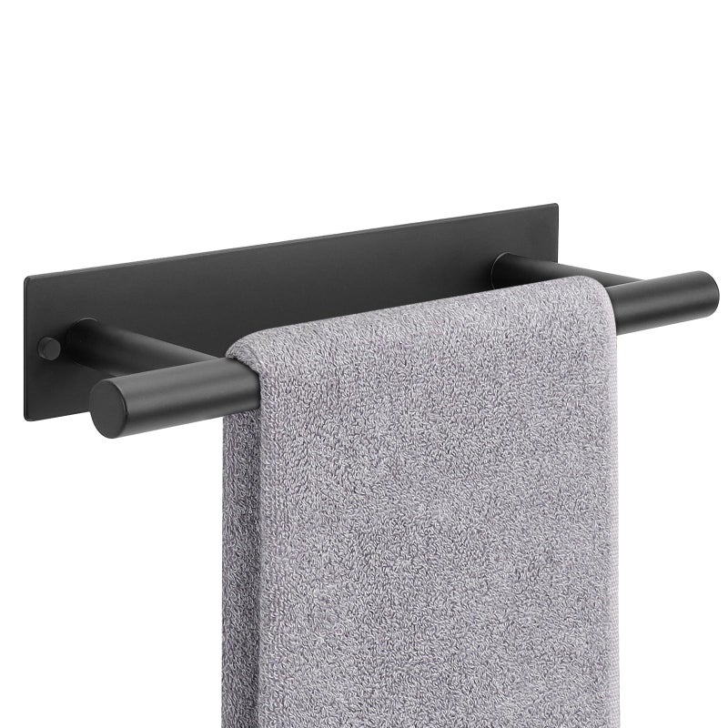 NearMoon NearMoon Self Adhesive Hand Towel HolderTowel Ring Stainless Steel Hand Towel Bar Rustproof Stick on WallTowel Rack for BathroomKitchen Sticky and Wall Mounted 1 Matte Black 
