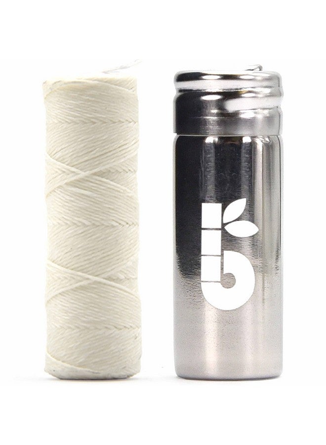 Bambaw Natural Silk Dental Floss Candelilla Wax Tooth Floss Natural Dental Tape Plastic Free Dental Floss Eco Floss Stainless Steel Dispenser Zero Waste Floss Silk Floss Mint 55 Yd Bambaw - Image 1