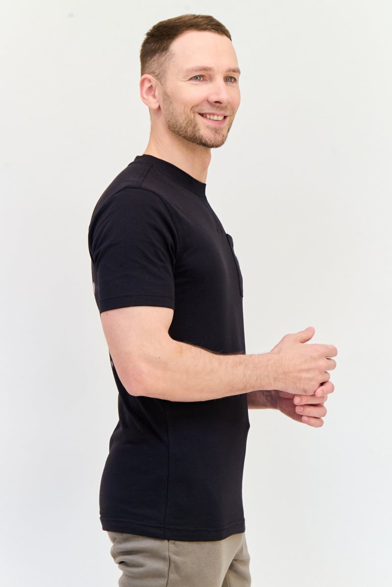 PUMA تي شيرت رجالي بقصة مريحة بأكمام قصيرة للخارج، أسود - Image 3