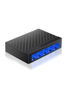 5 Port Gigabit Ethernet Switch, Energy Efficient Unmanaged Desktop or Wall Mount Network Splitter, Plastic Case, Fanless Design, Plug and Play with 2 Pcs 3.28ft Cat6 Ethernet Cable