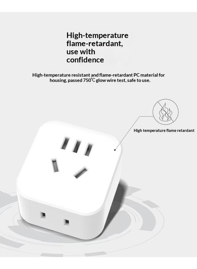 British Standard Adapter Plug Travel Plug Adapter, Three-Prong Socket, Travel Multi-Functional Power Converter - Image 3