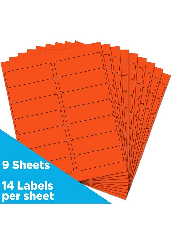 جام بايبر ملصقات عناوين الشحن من JAM PAPER - مستطيلة - 1 1/3 × 4 - أحمر نيون غامق/برتقالي - 126/عبوة - Image 2