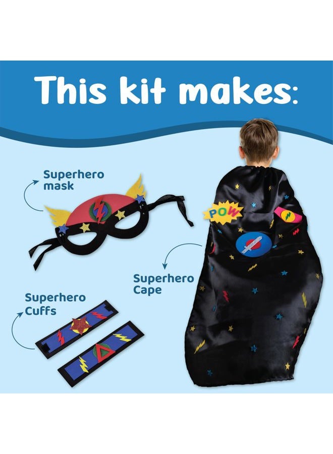 jackinthebox Superhero DIY Dress up Art and Craft Kit | Make a Cape, Mask and Cuffs | Best Gift for Boys Ages 5 6 7 8 Years | 3 Craft Projects in 1 Box - Image 2