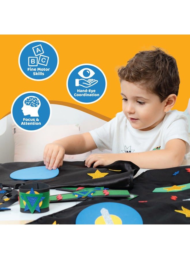 jackinthebox Superhero DIY Dress up Art and Craft Kit | Make a Cape, Mask and Cuffs | Best Gift for Boys Ages 5 6 7 8 Years | 3 Craft Projects in 1 Box - Image 5