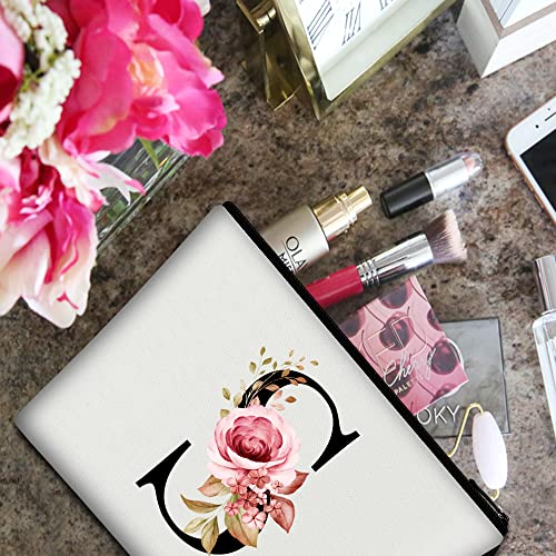 Vavabox A-Z Personalized Makeup Bag, Birthday Gifts for Women Mom, Gifts for Best Friend, Bride Bridesmaid Cosmetic bag (S, White) - Image 4