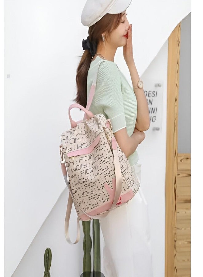 WANQLYN Shoulder Bag For Women Stylish Standard Backpack Purse, European And American Trend Backpack Fashion Backpack Girls College Bags (Cream) - Image 3