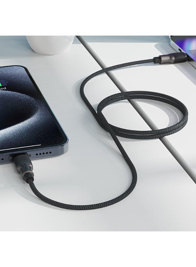 ACEFAST Charging Data Cable C10-03 USB-C to USB-C, PD60W Fast Charging, 1.2m Length, Durable Zinc Alloy Connectors, Nylon Braided and Silicone Sheath Design - Black - Image 2