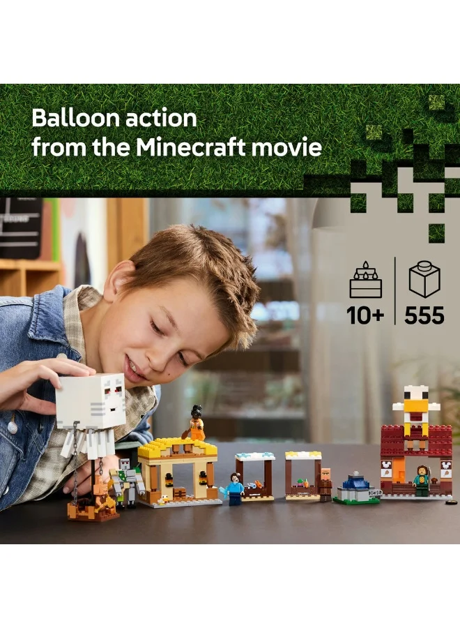 ليغو هجوم القرية ببالونات الحيوانات البرّية الصغيرة من ليغو® Minecraft®‎‍‌، هدية للأطفال هواة الألعاب الإلكترونية 21273