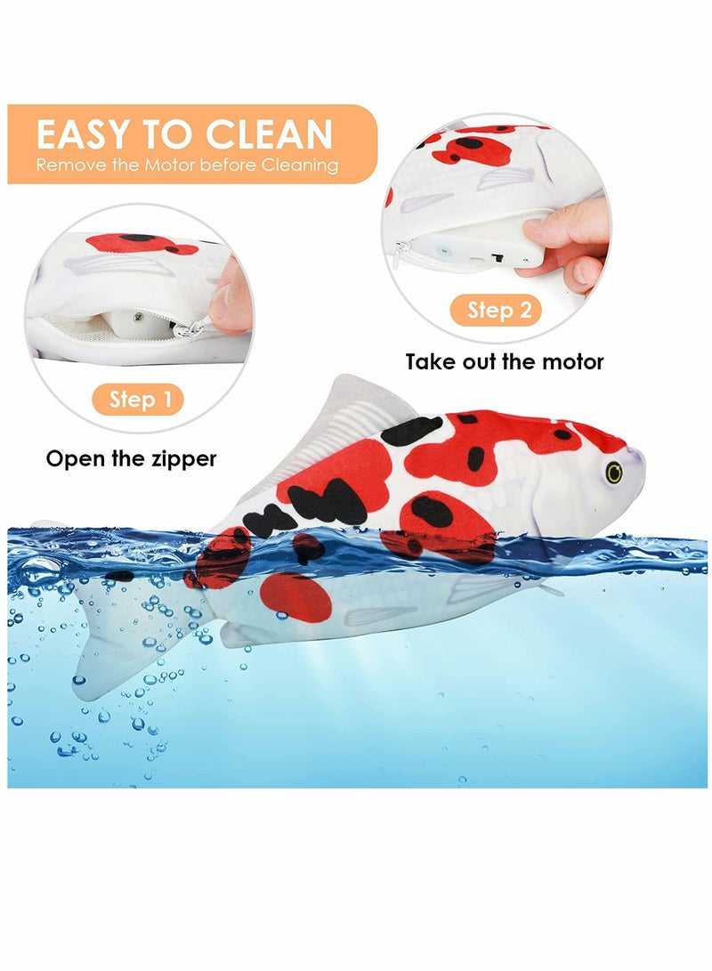 KASTWAVE Cat Toy, Floppy Fish, Simulation Fish, Jumping Fish, Realistic Plush Waggle Fish, 350mah Large Battery Usb Rechargeable Electric Moving Fish Interactive Toys, for Cats Pets Children  - Image 4
