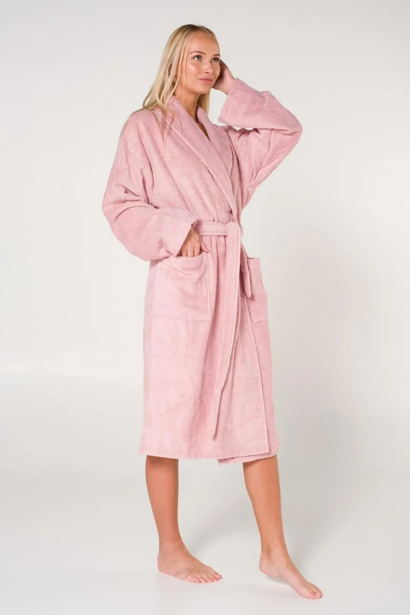 كوتن كونسيبت Plain and Cotton Shawl Collar Women's Bathrobe